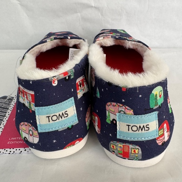 Toms Alpargata Paper Source Holiday Camper Christmas Ortholite Blue Shoes 7.5 - Picture 6 of 15